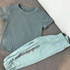 Calabases Blue Graphic T-Shirt and Joggers Reflector Unisex Set size 3-4T​​